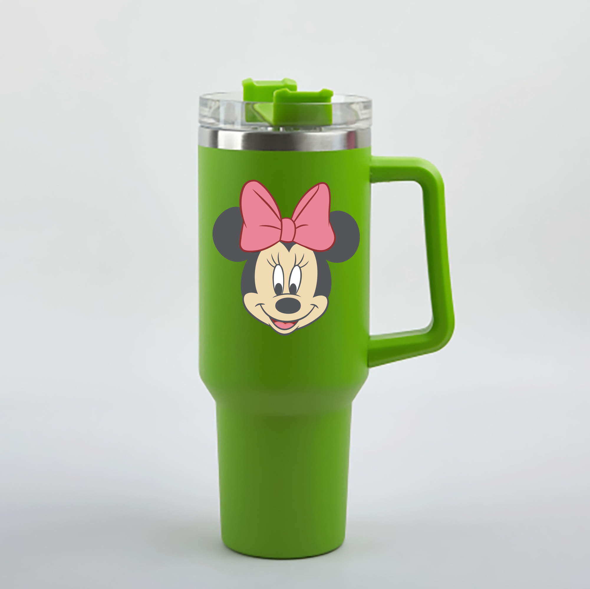 （画像用） ミッキーマウス Mickey Mouse 1200mL車用タンブラー - クリスタルステッカー（プラスチックストロー付き）